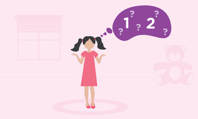 dyscalculia concept - child with math learning disability