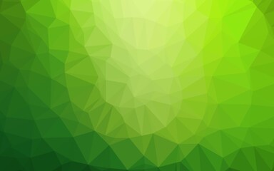 Light Green vector shining triangular pattern.