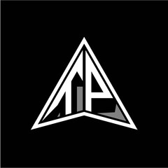 T P initials in the form of a modern minimalist arrow. perfect for letters, game profiles, computer arrows and more