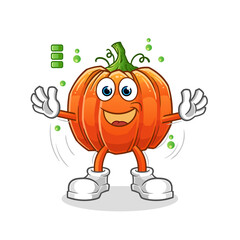 pumpkin full battery character. cartoon mascot vector