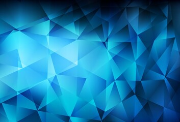 Fototapeta premium Dark BLUE vector polygonal pattern.