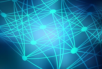 Light BLUE vector template with artificial intelligence structure.