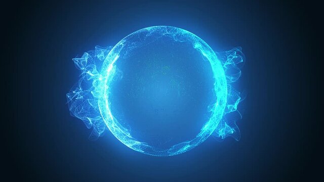 Abstract 3D Futuristic Glowing Plasma ball or globe, Abstract circle with smooth flowing waves, Magic ball, Abstract background, 4k High Quality, 3D render