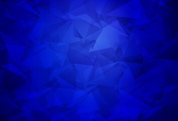 Dark BLUE vector abstract polygonal template.
