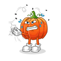 pumpkin swat the fly character. cartoon mascot vector