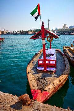 Arabian Abra Boat At The Creek In Dubai