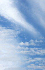 Obraz premium blue sky background with fluffy white clouds. Beautiful landscape. Poster