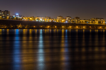Fototapeta na wymiar Galati Town and Danube River by night, Romania