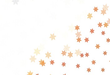 Light Red vector template with ice snowflakes, stars.