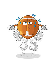  rugby ball fart jumping illustration. character vector