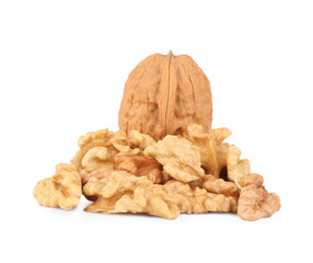 Walnuts isolated on white background