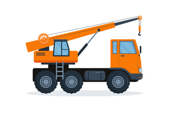 Crane truck. Heavy industry machine.