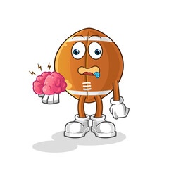 rugby ball no brain vector. cartoon character