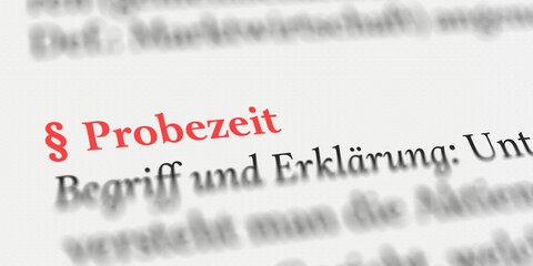 Probezeit rechtlich erklärt mit Paragraph Zeichen