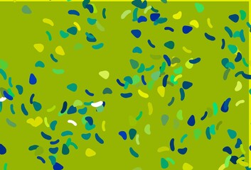 Light Blue, Yellow vector background with abstract forms.