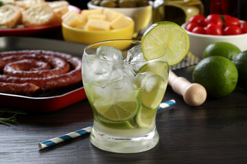 Caipirinha, a typical Brazilian cocktail made with lemon, cachaça and sugar