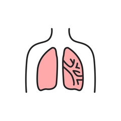 Bronchiectasis line color icon. Sign for web page, mobile app