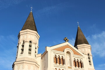 Clochers de l'église du Sacré-Coeur à Besançon 