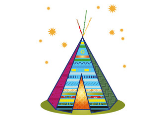 traumhaft schönes kunterbuntes Indianer Zelt Tipi © namosh