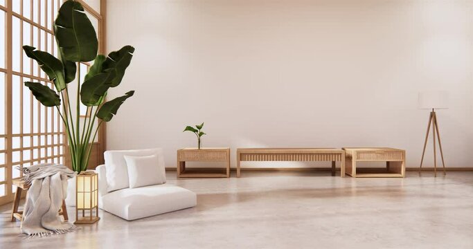 indoor empty room japan style. 3D rendering