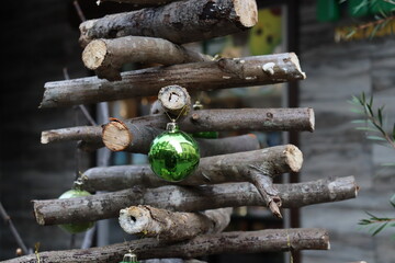 Christmas decoration made of branches
