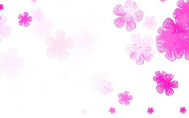 Light Pink vector abstract background with flowers.