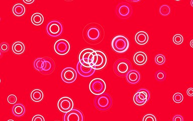 Light Pink vector background with bubbles.