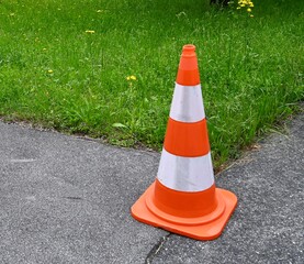 traffic cones on a road