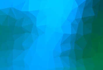 Fototapeta premium Light Blue, Green vector blurry triangle template.