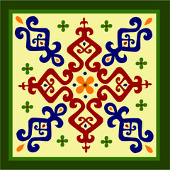 Ornament for wall tiles or tiles for the stove oriental motifs. Vector.