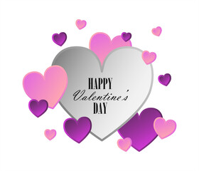 Valentine's Day. Valentine's sale, promotion, discounts, etc. Banner for. Valentine's day background with lettering and hearts.
