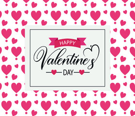 Valentine's Day. Valentine's sale, promotion, discounts, etc. Banner for. Valentine's day background with lettering and hearts.
