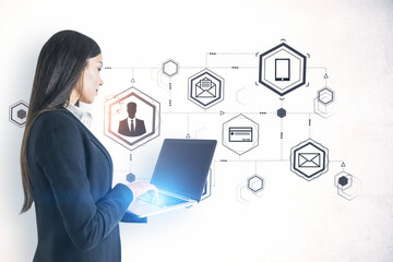 Computer cloud diagram and networkinterface
