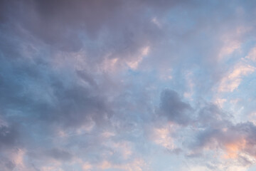 abstract background of cloudy sunset sky golden hour