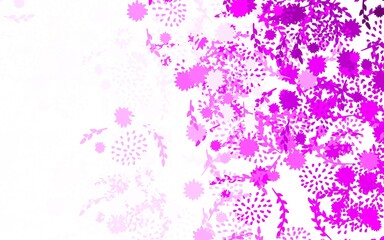 Fototapeta premium Light Purple vector natural pattern with flowers
