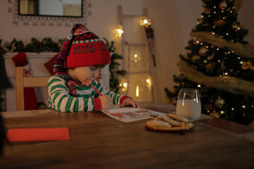 Little boy is waiting for Santa