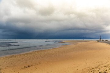 Jetty of Larros Harbor in Arcachon Bay - Gujan-Mestras, Aquitaine, France