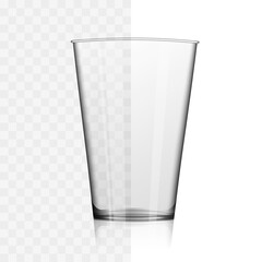 Short whiskey or water glass. Transparent vector illustration.