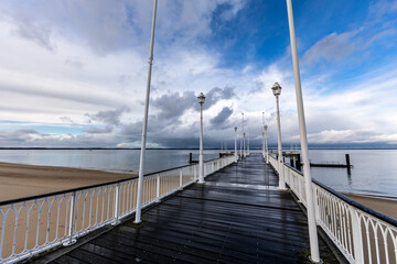 Lamp post on Thiers Pier in Arcachon, Aquitaine, France