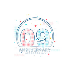 9 years Anniversary celebration, Modern 9 Anniversary design
