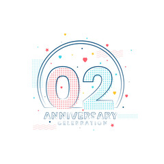2 years Anniversary celebration, Modern 2 Anniversary design
