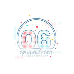 6 years Anniversary celebration, Modern 6 Anniversary design