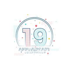 19 years Anniversary celebration, Modern 19 Anniversary design
