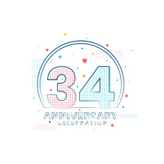 34 years Anniversary celebration, Modern 34 Anniversary design