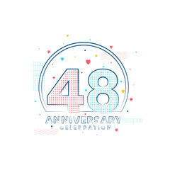 Obraz premium 48 years Anniversary celebration, Modern 48 Anniversary design