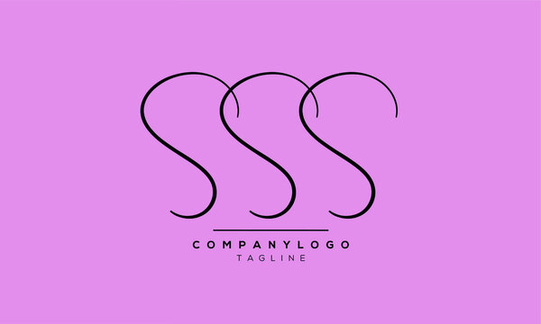 Abstract Letter SSS Linked Logo. Flat Vector Logo Design Template