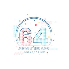 64 years Anniversary celebration, Modern 64 Anniversary design