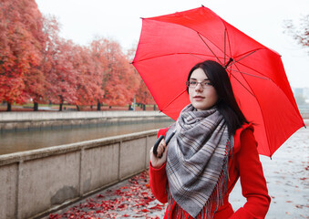 portrait of young girl with an umbrella