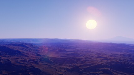alien planet landscape, science fiction illustration, view from a beautiful planet, beautiful space background 3d render
