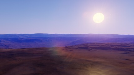 alien planet landscape, science fiction illustration, view from a beautiful planet, beautiful space background 3d render

